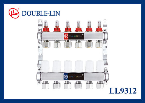 ISO228 थ्रेड 10 बार पीतल मैनिफोल्ड जिसमें 16-2.0 20-2.0 एडाप्टर आकार और HPB 57-3 पीतल सामग्री है