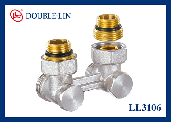M1/2'' X M3/4" कोण दो पाइप वाल्व एडाप्टर ISO228 धागा के साथ