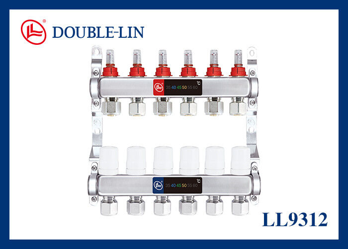 ISO228 थ्रेड 10 बार पीतल मैनिफोल्ड जिसमें 16-2.0 20-2.0 एडाप्टर आकार और HPB 57-3 पीतल सामग्री है