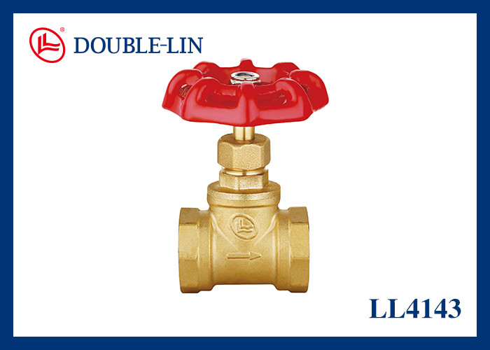 कास्ट-आयरन हैंडल पीतल स्टॉप वाल्व 1/2"-2" महिला x महिला 16 बार कार्यशील दबाव PTFE सीलिंग