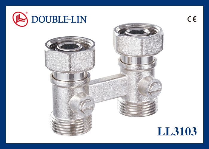 सीधे दो पाइप पीतल रेडिएटर वाल्व ISO228 थ्रेड F3/4'' X M3/4"